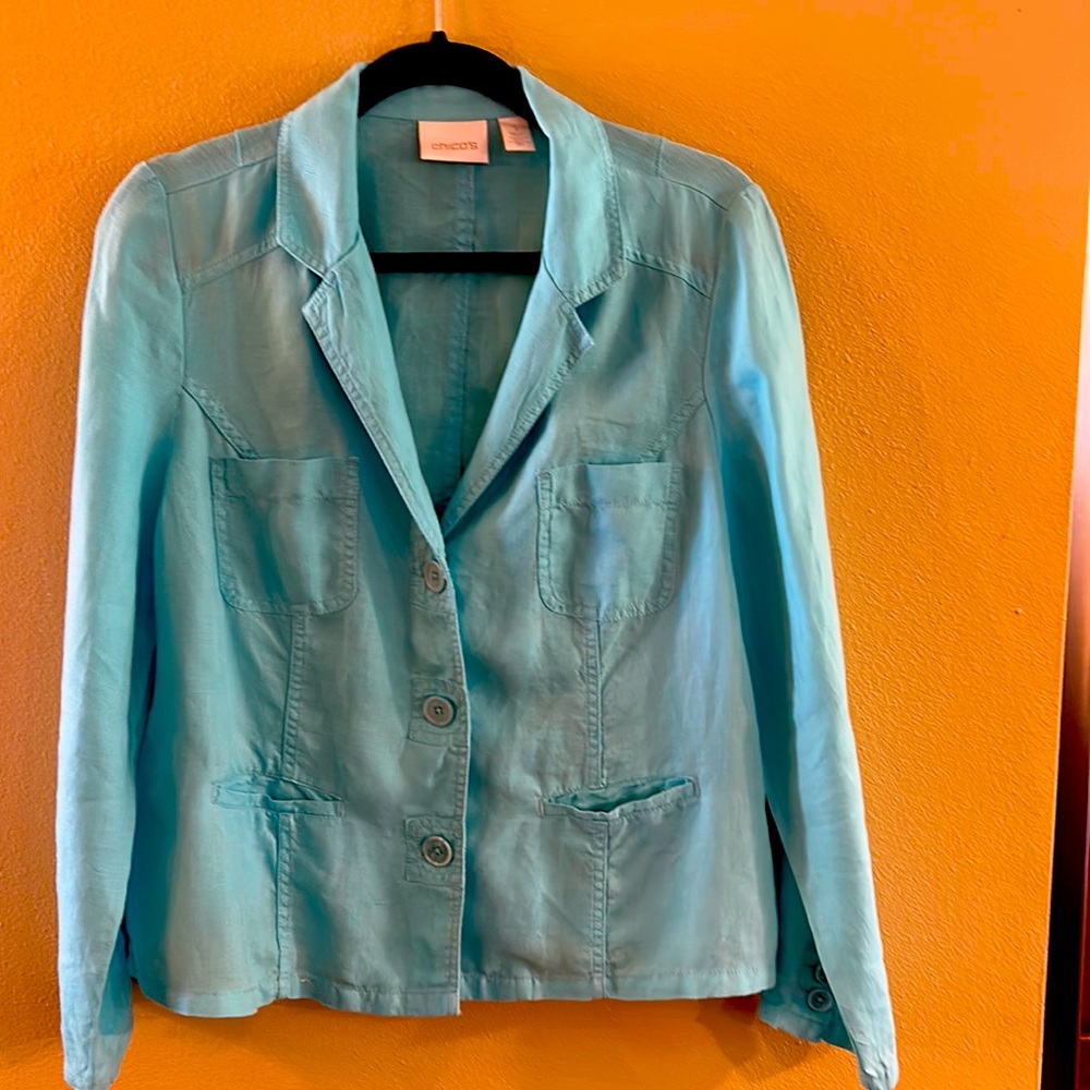 Chico’s linen jacket size 1, worn once or twice, no signs of wear.